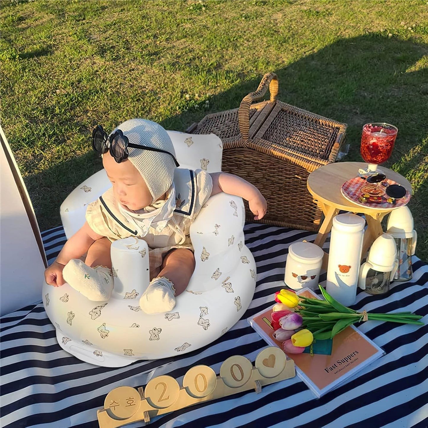 Inflatable Baby Sofa Chair | Toddler Lounger with Back Support | Portable Infant Seat for Indoor & Outdoor Use