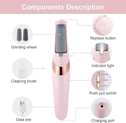 Rechargeable Electric Foot Pedicure Device – Callus Remover & Electronic Foot File (For Dry, Hard & Dead Skin)