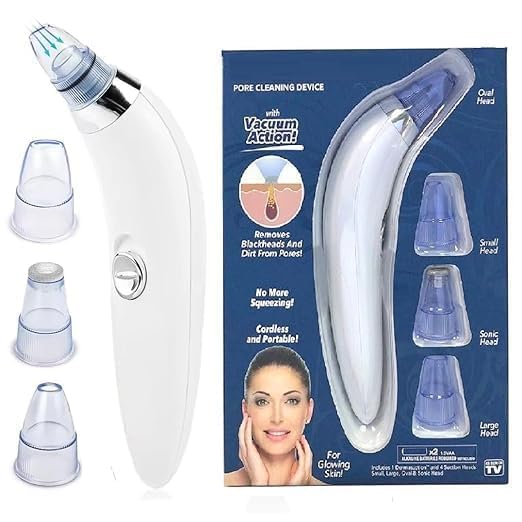 4-in-1 Vacuum Derma Suction Machine | Pore Cleaner for Blackheads & Whitehead Removal | Skin Care Tool with LED Light
