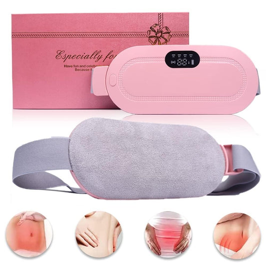 Period Cramp Relief Heating Pad – with 4 Massage Modes, Adjustable Heat & LED Display