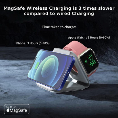 3-in-1 Magnetic Foldable Wireless Charging Station | Fast Charging Stand for Apple iPhone, AirPods, Apple Watch