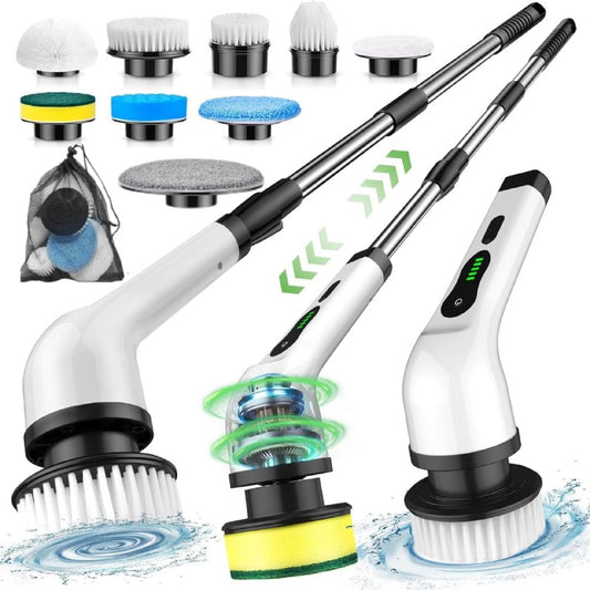9-in-1 Cordless Electric Spin Scrubber | Powerful Waterproof Cleaning Brush for Bathroom & Tile