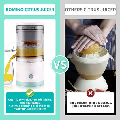 Electric Citrus Juicer Machine | Automatic Wireless Orange & Lemon Squeezer with Large Pulp-Free Pitcher