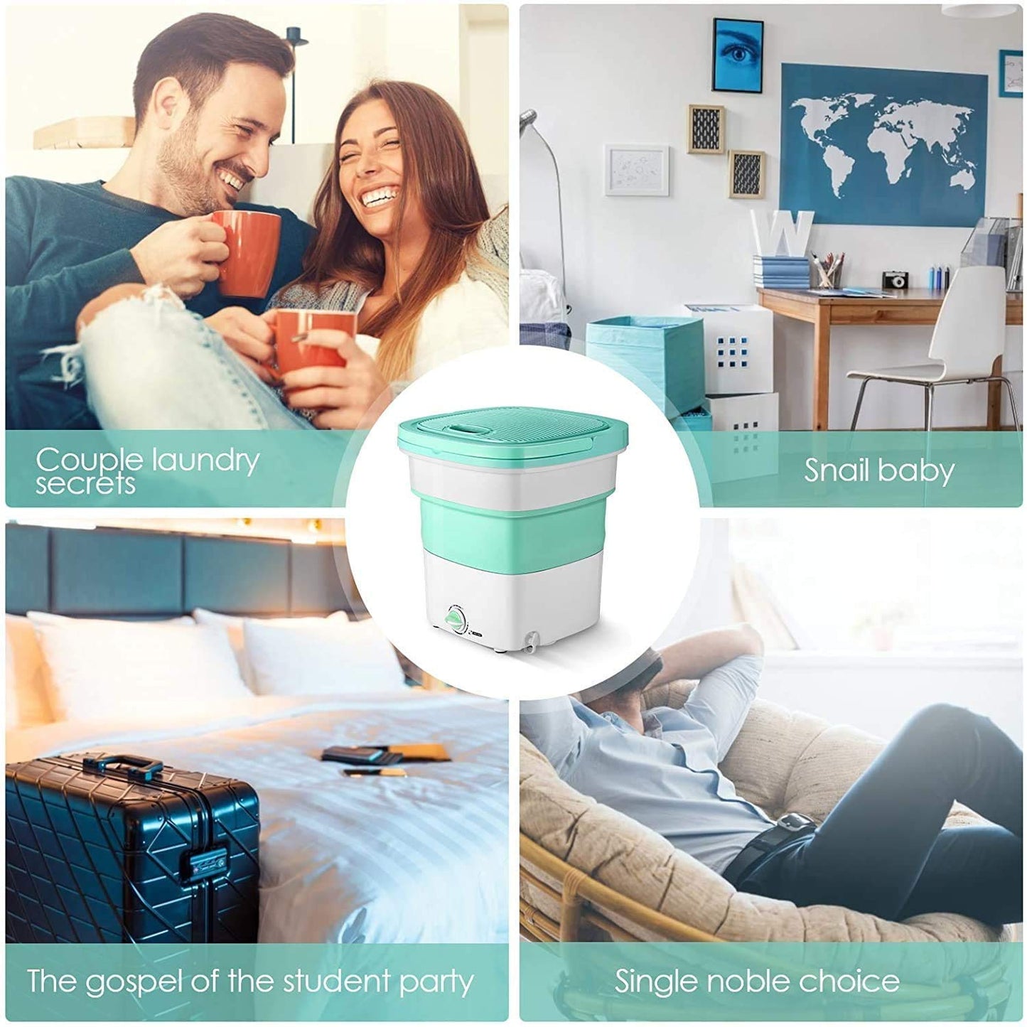 Mini Ultrasonic Washing Machine | Portable & Foldable for Clothes & Small Items