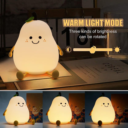 Rechargeable Pear Lamp | Dimmable LED Night Light with Touch Control | Decorative Ambient Lighting for Home & Bedside