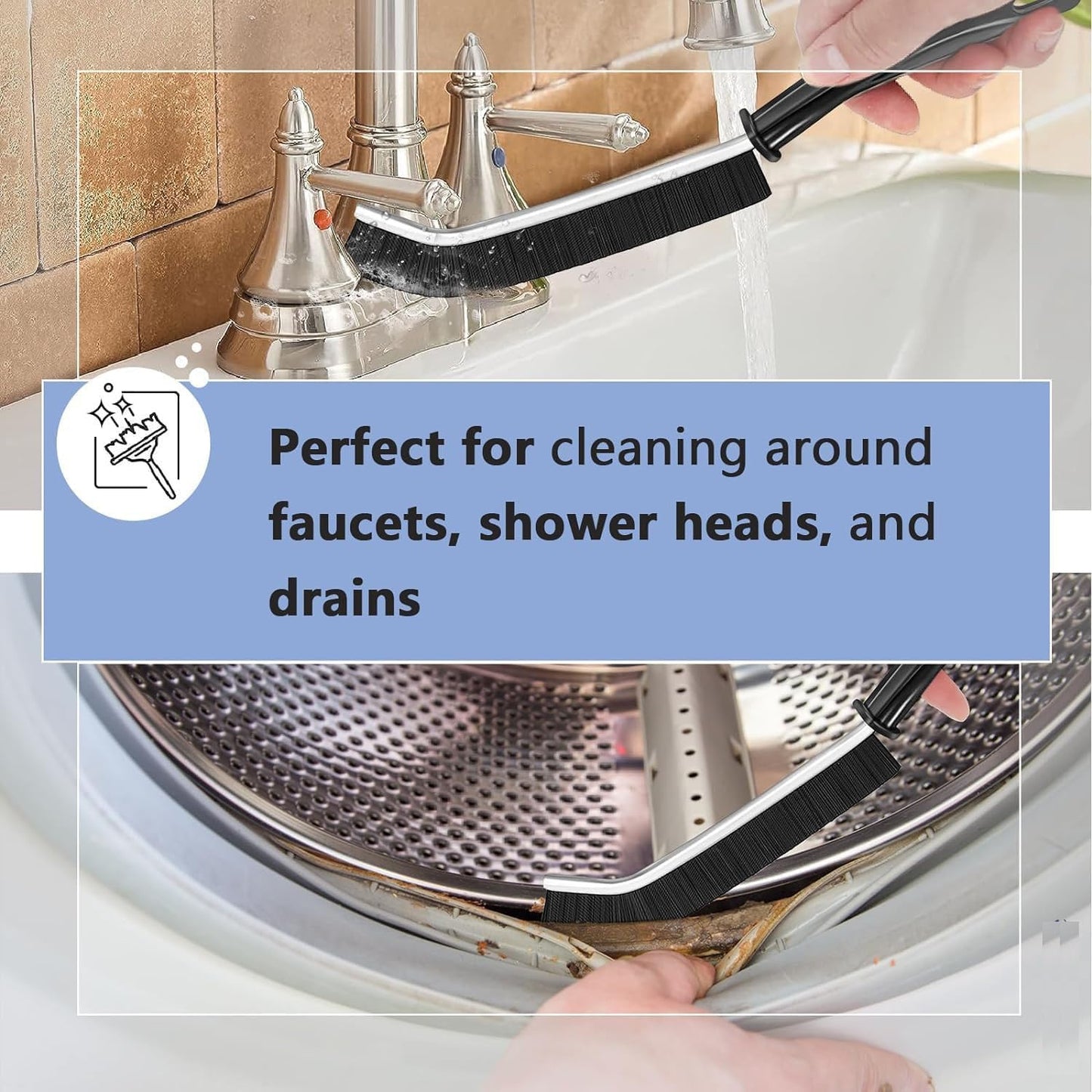 2-in-1 Extendable Cleaning Brush Set | Telescopic Scrubber for Bathroom, Tile, & Car | Multipurpose Corner Cleaner