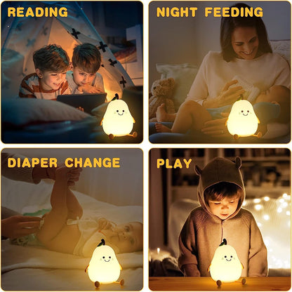 Rechargeable Pear Lamp | Dimmable LED Night Light with Touch Control | Decorative Ambient Lighting for Home & Bedside