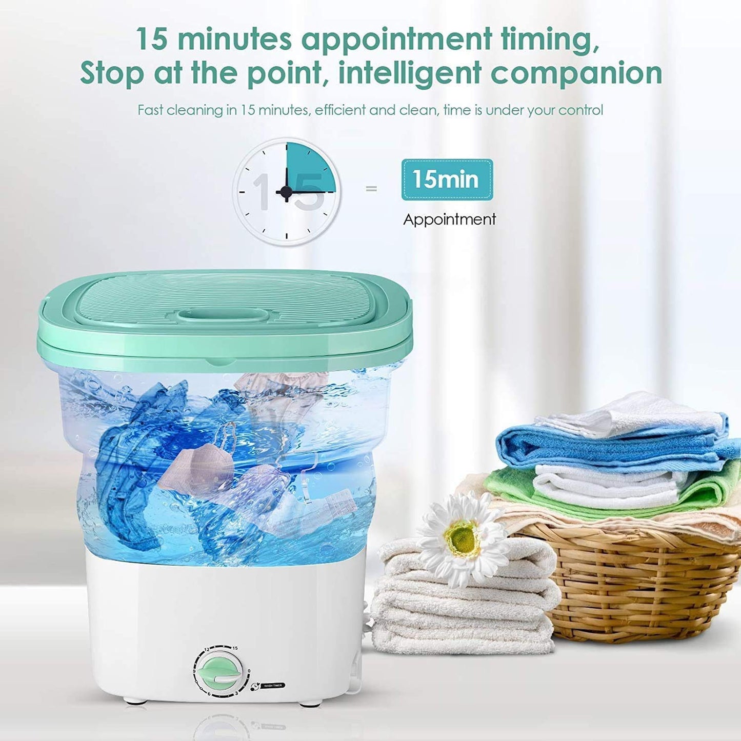 Mini Ultrasonic Washing Machine | Portable & Foldable for Clothes & Small Items