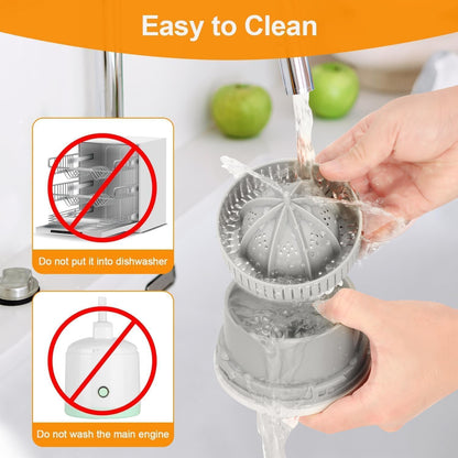 Electric Citrus Juicer Machine | Automatic Wireless Orange & Lemon Squeezer with Large Pulp-Free Pitcher
