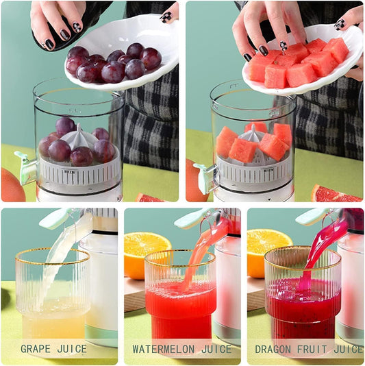 Electric Citrus Juicer Machine | Automatic Wireless Orange & Lemon Squeezer with Large Pulp-Free Pitcher