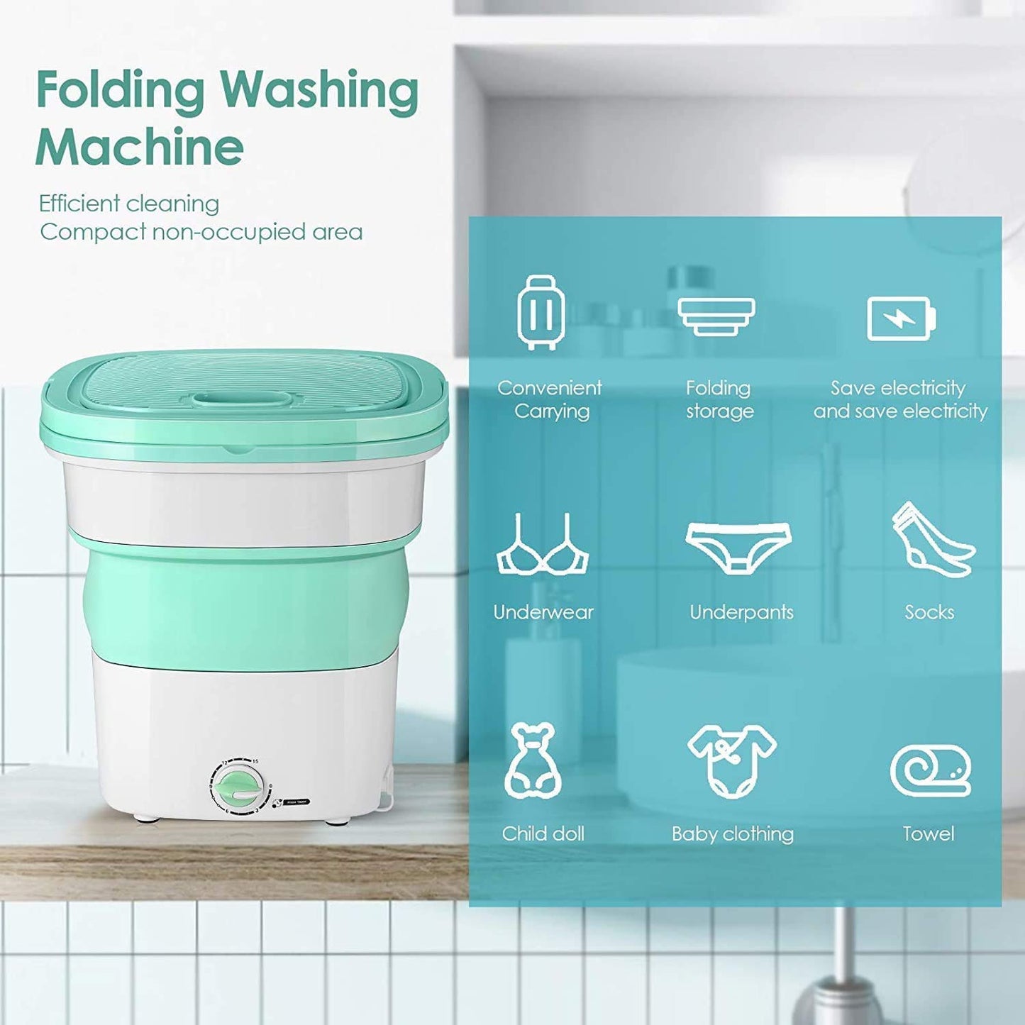 Mini Ultrasonic Washing Machine | Portable & Foldable for Clothes & Small Items