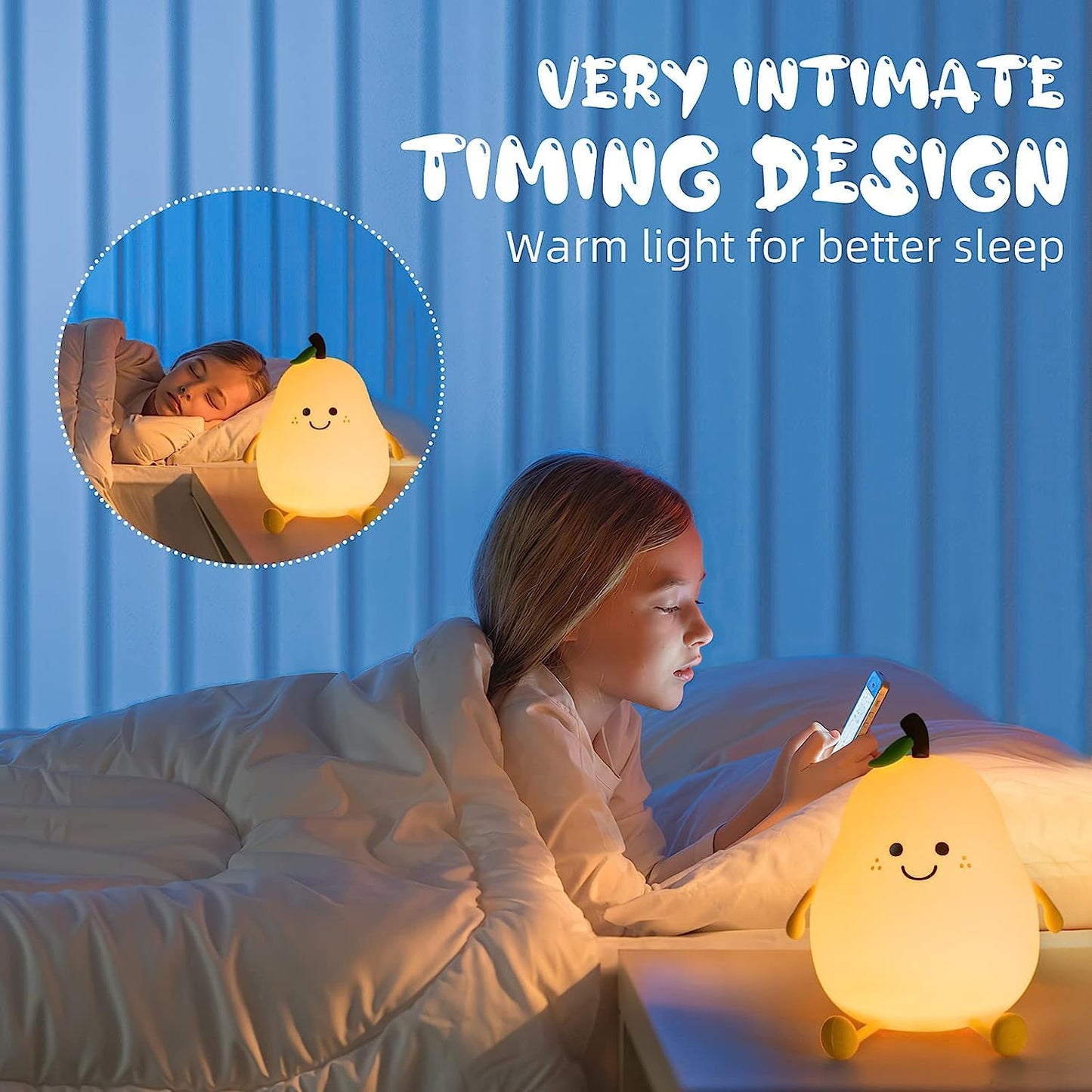 Rechargeable Pear Lamp | Dimmable LED Night Light with Touch Control | Decorative Ambient Lighting for Home & Bedside