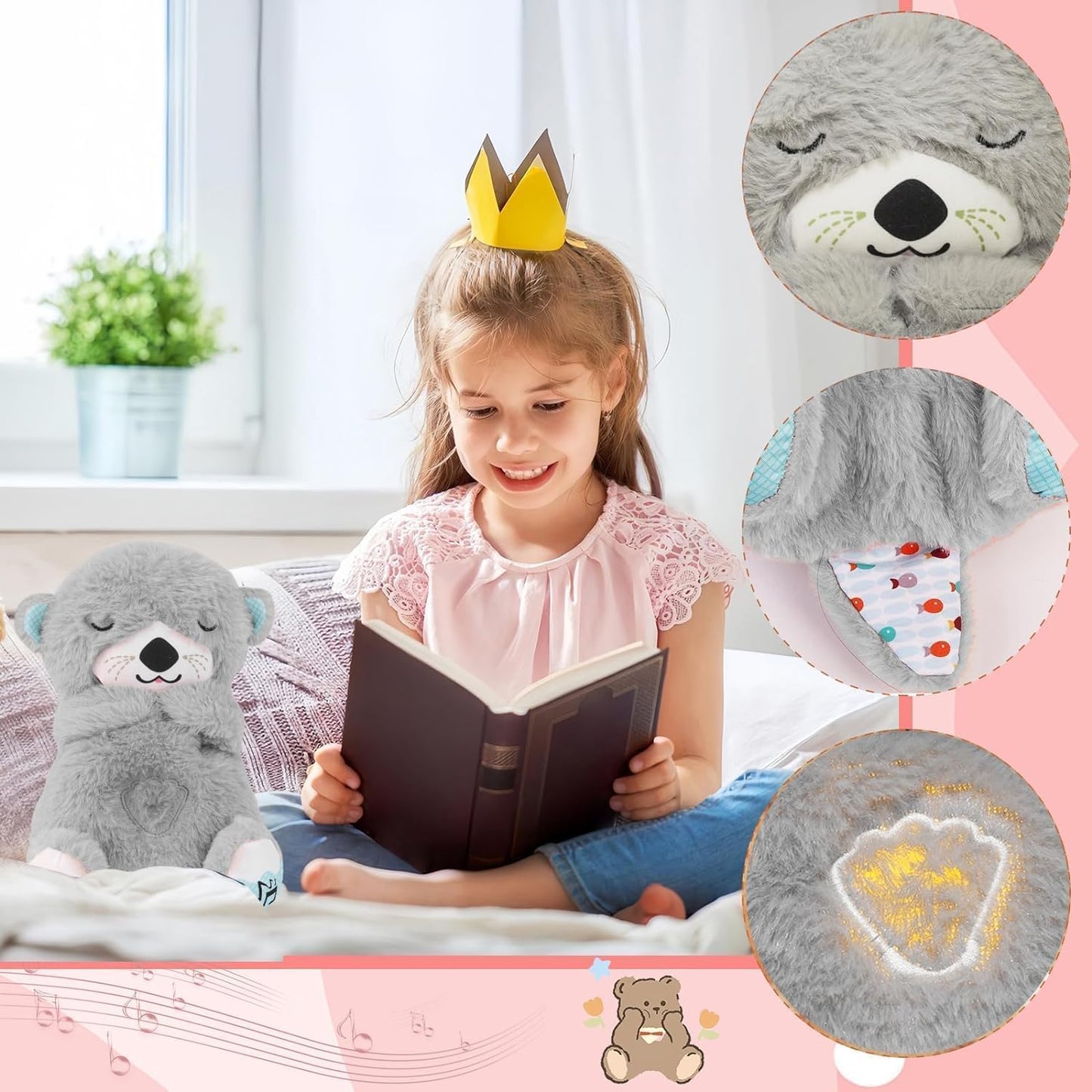 Soothing Plush Baby Bear with Breathing & Heartbeat | Sleep Toy with Music & Lights (25cm)