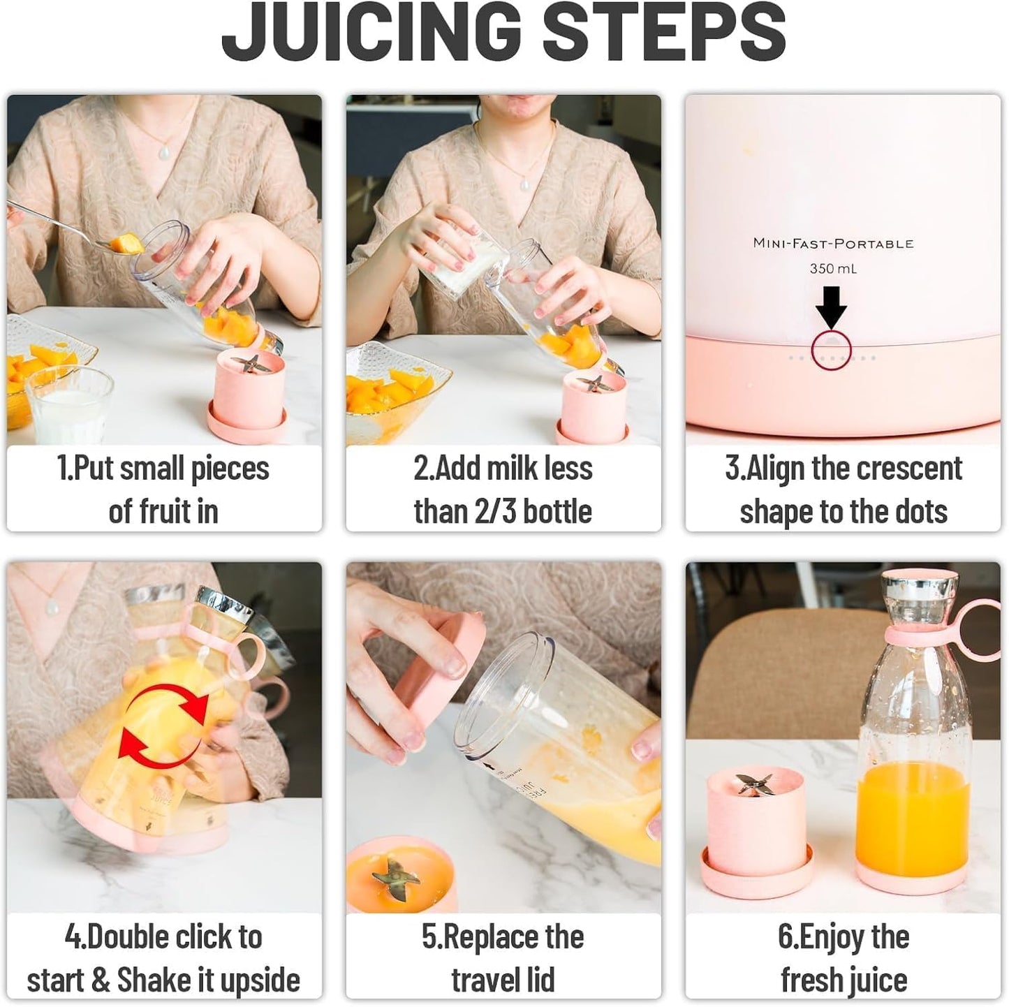 Rechargeable Electric Bottle Juicer | Portable USB Fruit Squeezer | On-the-Go Juice Extractor
