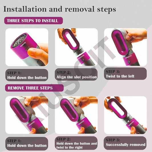 5-in-1 Hot Air Brush Hair Dryer & Volumizer – 1000W Multifunction Styling Tool with Detachable Attachments, Negative Ion Technology & 3 Heat Settings