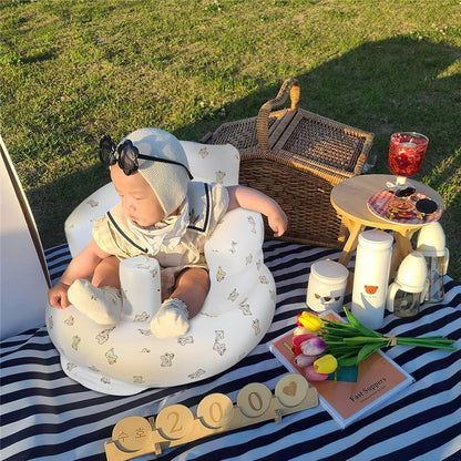 Inflatable Baby Sofa Chair | Toddler Lounger with Back Support | Portable Infant Seat for Indoor & Outdoor Use