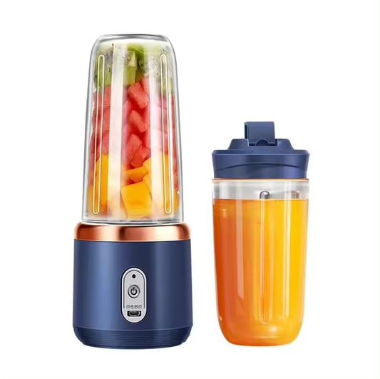 Portable Electric Blender – USB Rechargeable Mini Smoothie Maker (6 Blades, 3 Speeds, 1800mAh Battery, 400ml Capacity)